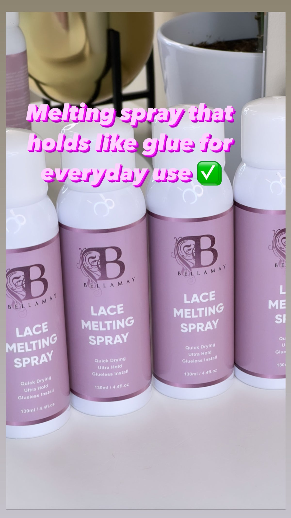 Melt Me Down Lace Spray | Best Glueless Hold on Your Lace Wig
